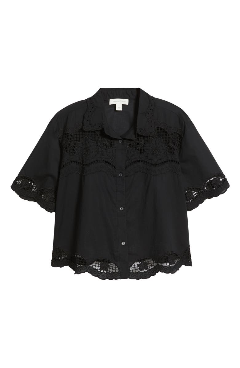 Treasure & Bond Embroidered Cutwork Cotton Camp Shirt, Alternate, color,