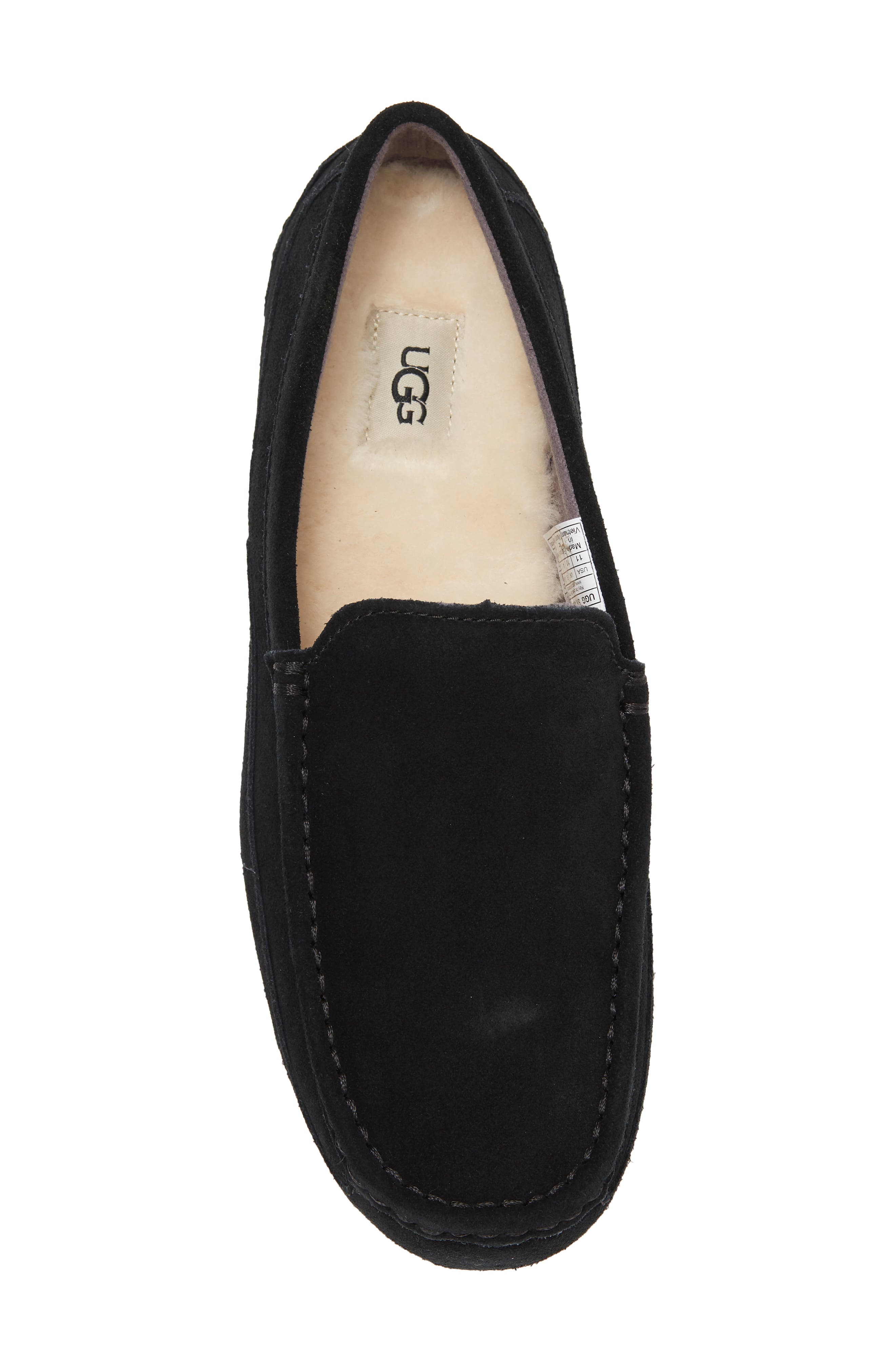 UGG<sup>®</sup> Alder Faux Shearling Lined Suede Slipper, Alternate, color, Black