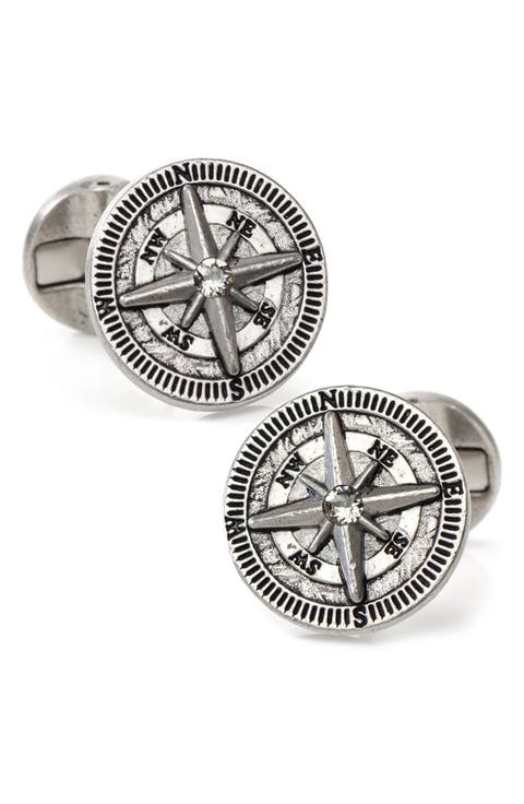 Compass Stainless Steel Cuff Links