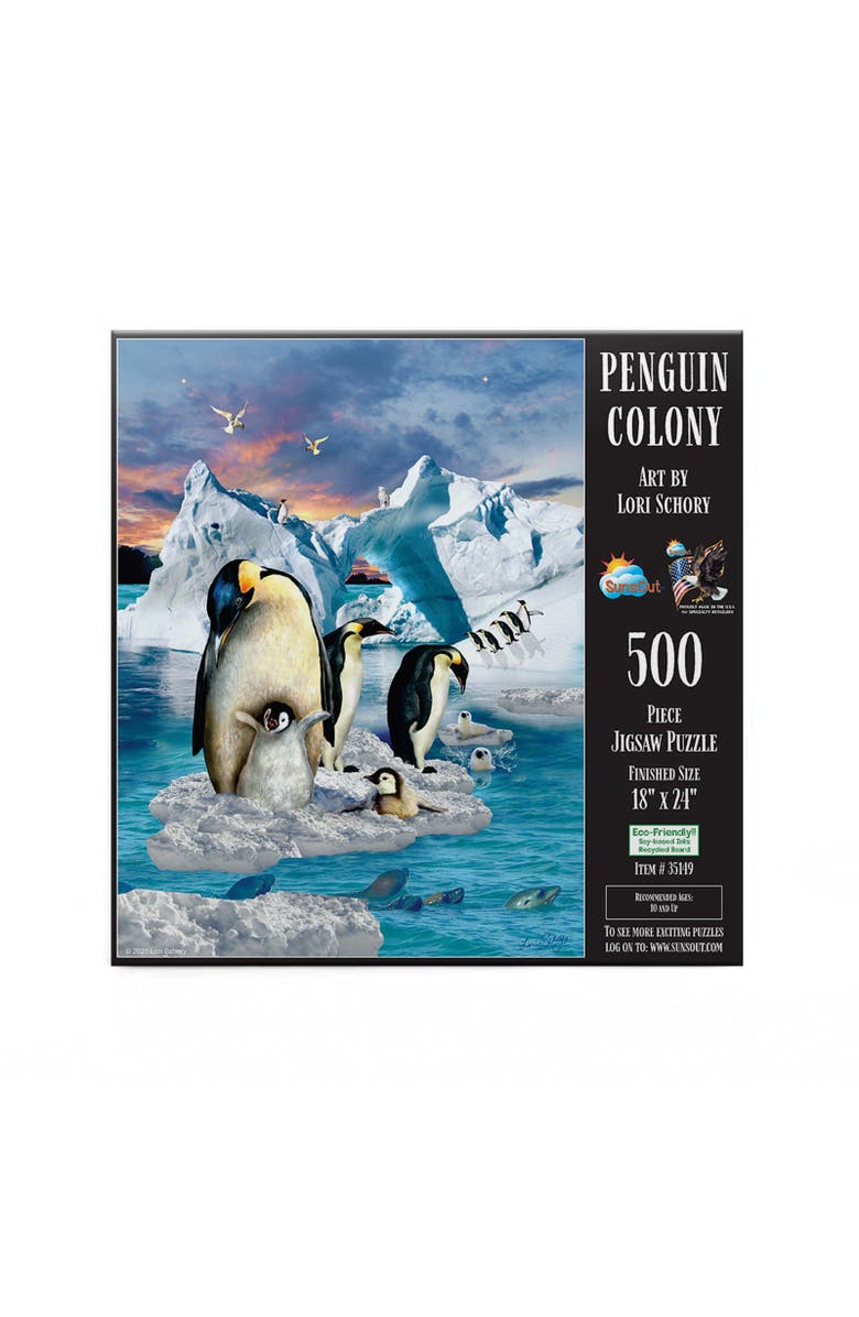 Sunsout Penguin Colony 500 piece Jigsaw Puzzle for Adults, Alternate, color, Multicolor
