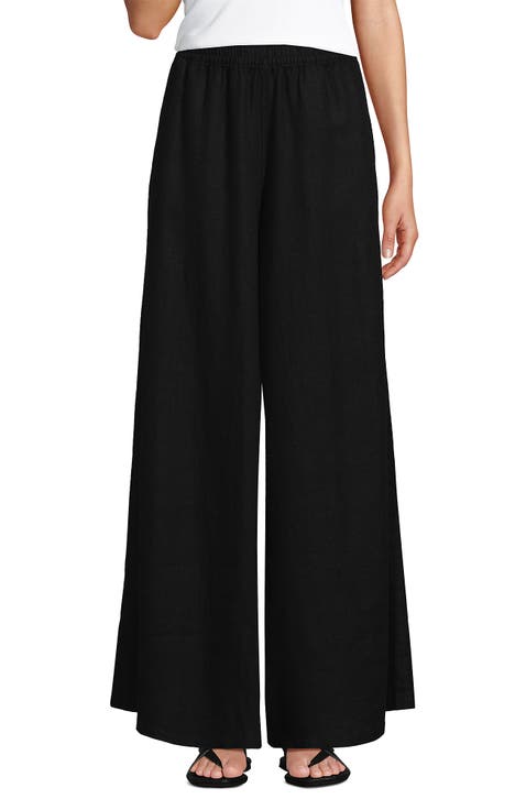 Linen High Rise Palazzo Pants