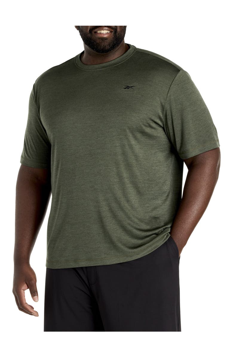 Reebok Big & Tall ID Train Melange Performance Tee, Main, color, Grit Green