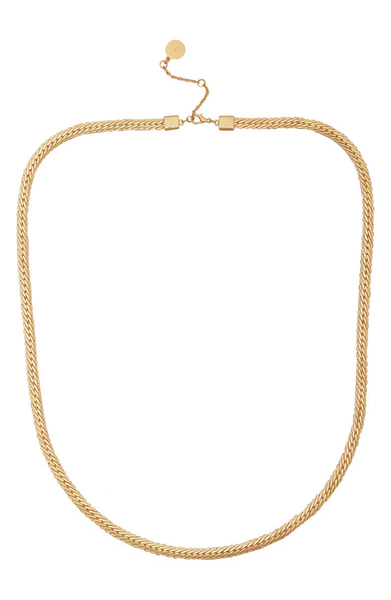 Vince Camuto Textured Curb Chain Necklace, Alternate, color, Gold Tone