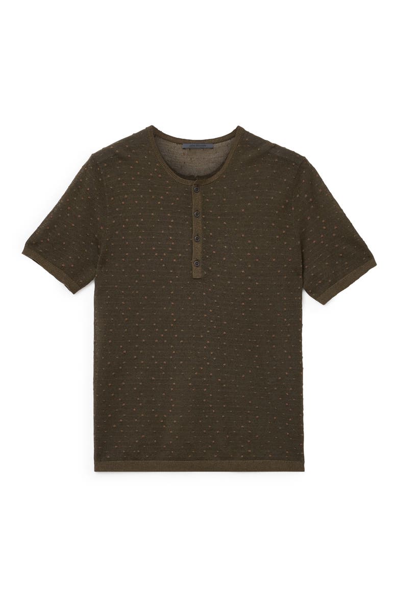 Cabras Wool Short Sleeve Henley Sweater, Alternate, color, MOSS