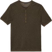 John Varvatos Cabras Wool Short Sleeve Henley Sweater