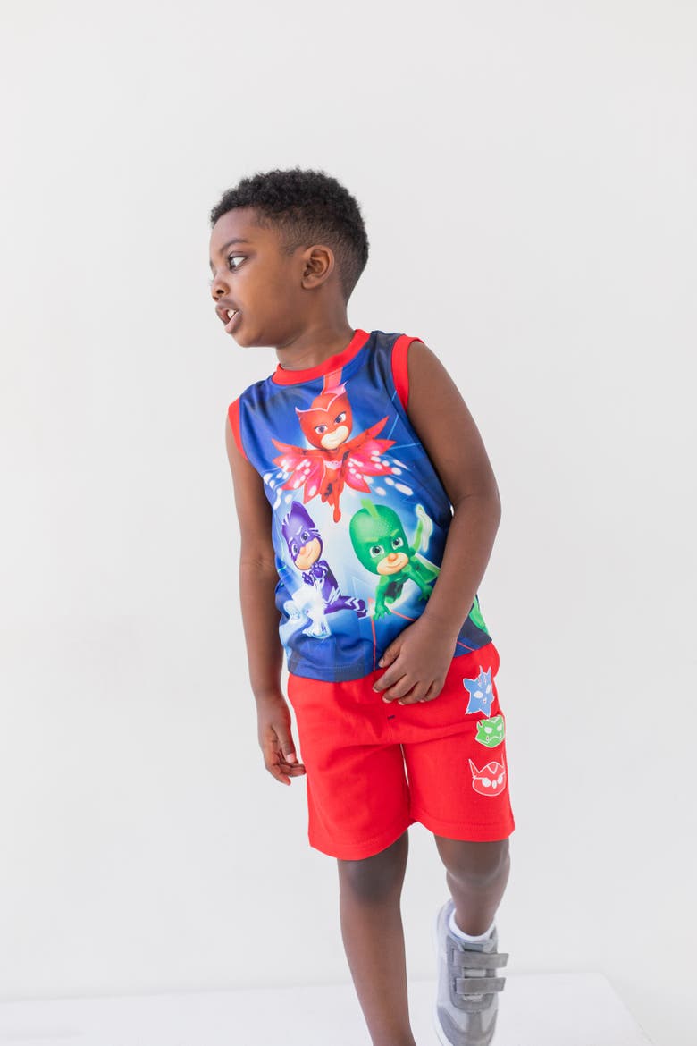 3pc Tank Top, Tee & Shorts Set, Alternate, color, Multicolor