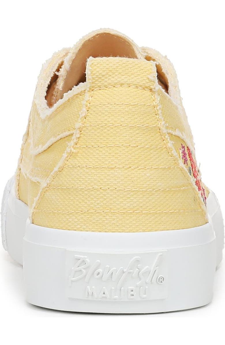 Blowfish Malibu Very Sadie Embroidered Floral Sneaker, Alternate, color, Butter Yellow Canvas