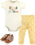 Hudson Baby Cotton Bodysuit, Pant and Shoe Set