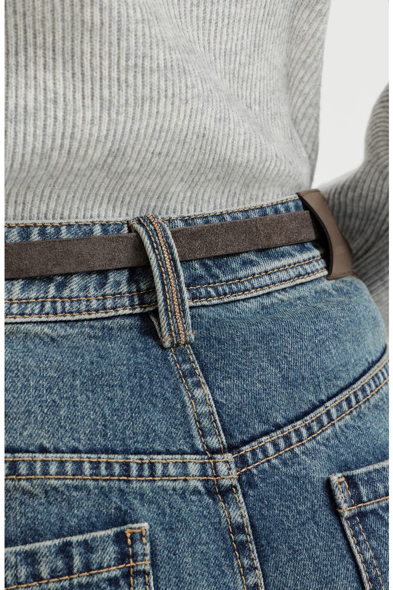 Authentic denim baggy tapered trousers, Alternate, color, Denim