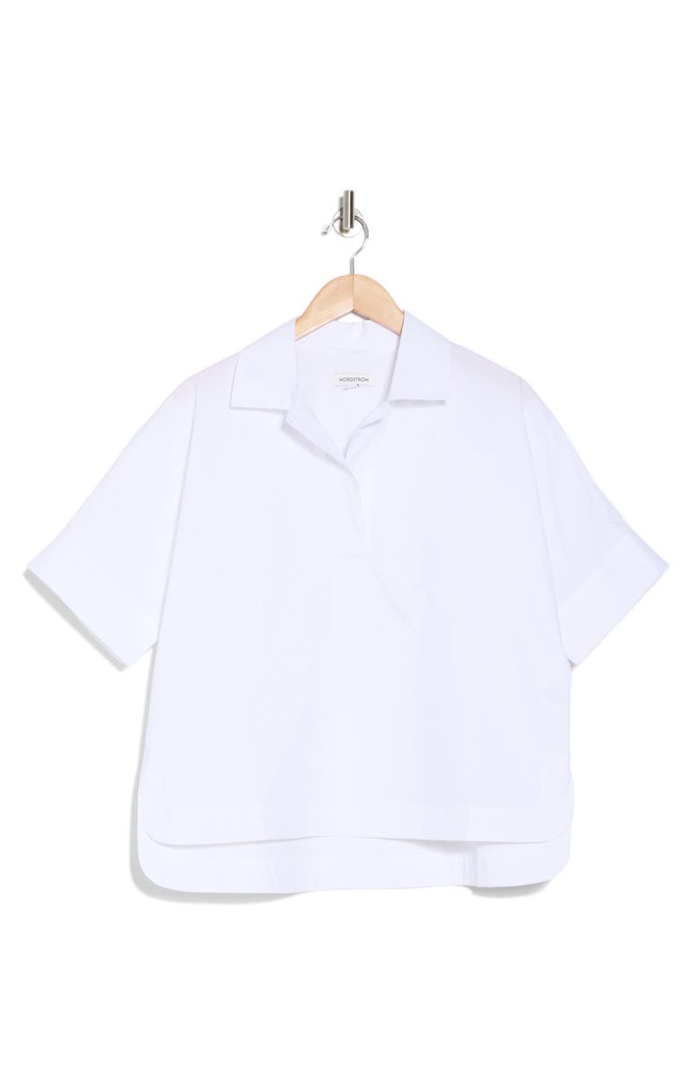 Nordstrom Oversize Poplin Popover Shirt, Alternate, color, White