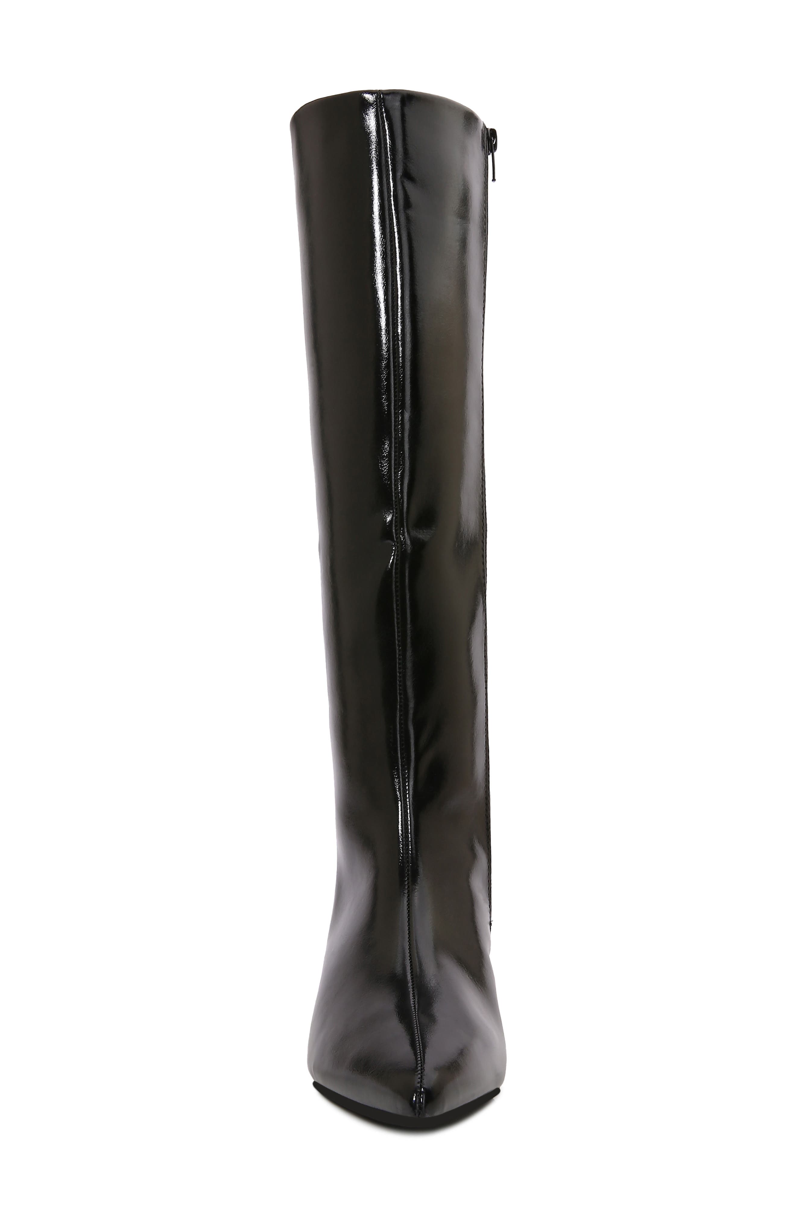 Adessa Faux Leather Knee High Boot, Alternate, color, BLACK