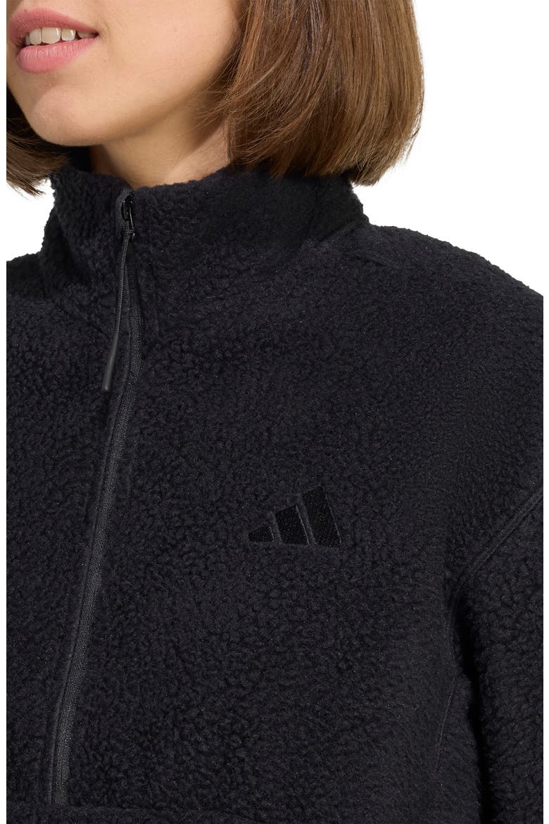 Climawarm High Pile Fleece Half Zip Pullover, Alternate, color, BLACK