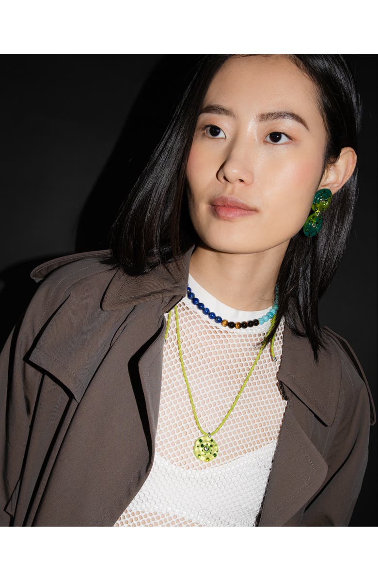 FRY POWERS SUN POWERS<sup>®</sup> Resin Saucer Drop Earrings, Alternate, color, Zucchini/Fern Green