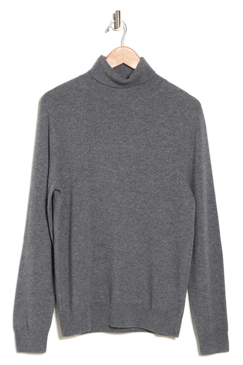 Turtleneck Cashmere Sweater, Alternate, color, GRY