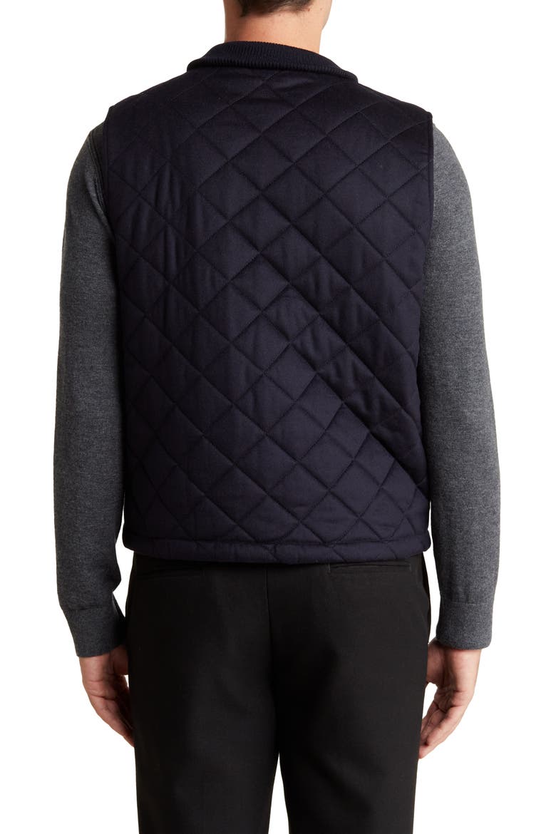 Diamond Quilt Wool & Cashmere Vest, Alternate, color, NAVY