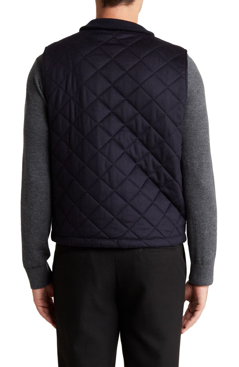 Amicale Diamond Quilt Wool & Cashmere Vest, Alternate, color, Navy