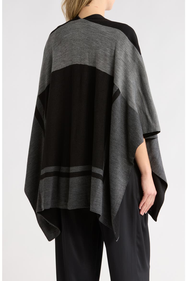 Border Print Transitional Ruana, Alternate, color, BLACK COMBO