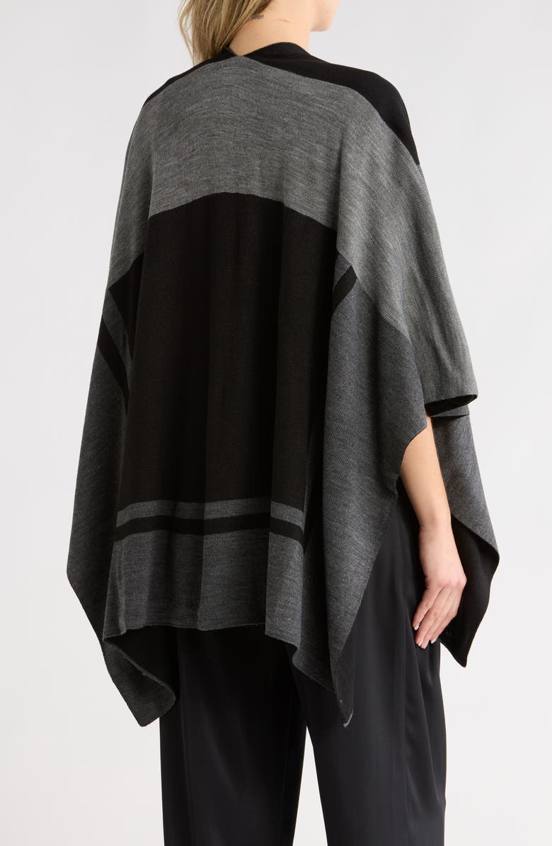 NORDSTROM RACK Border Print Transitional Ruana, Alternate, color, Black Combo