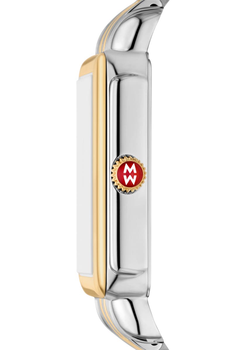 MICHELE Deco II Two-Tone Diamond Quartz Bracelet Watch, 32mm, Alternate, color, Two Tone