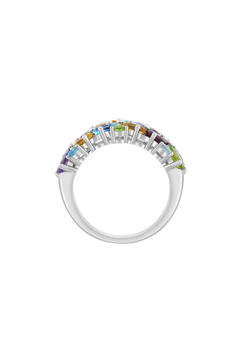 Sterling Silver Semiprecious Stone Cluster Ring, Alternate, color, SILVER