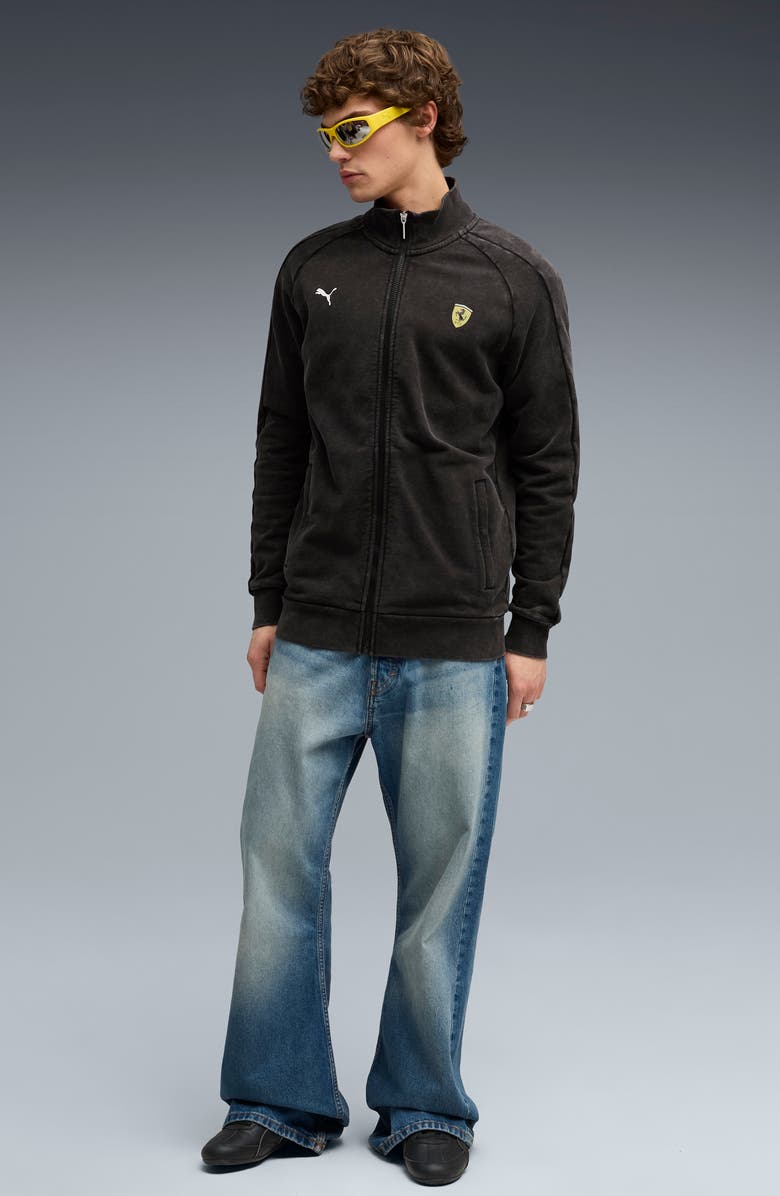 PUMA Ferrari T7 Cotton Jacket, Alternate, color, Puma Black