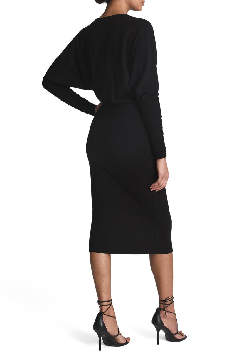 Reiss Jenna Long Sleeve Wool & Cashmere Blend Dress, Alternate, color,
