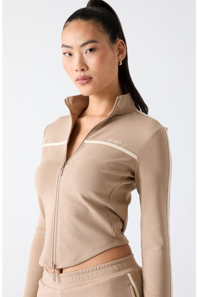Jasmine Crop Zip Sweatshirt, Alternate, color, NATURAL