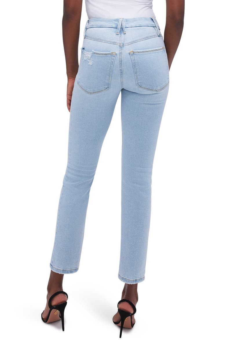 Good American Good Classic High Waist Ankle Skinny Jeans, Alternate, color, Indigo410