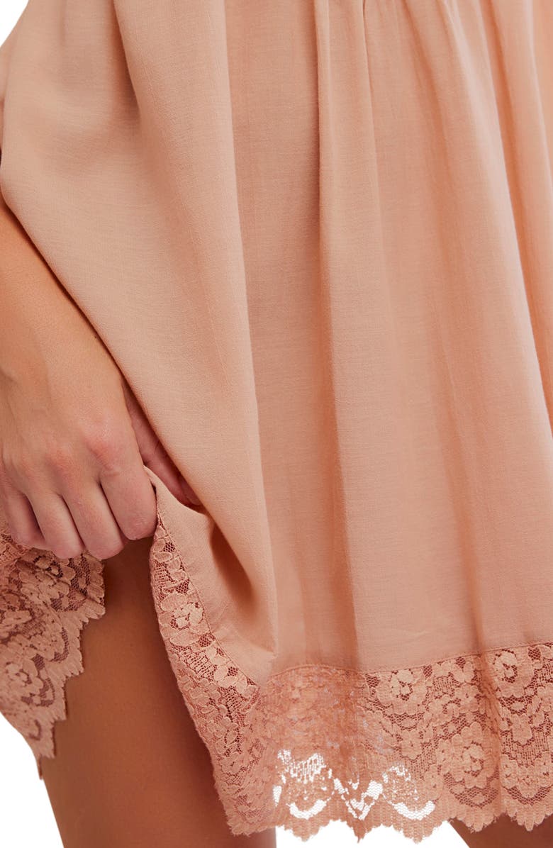 Free People Fiona Lace Trim Slip, Alternate, color, Blush Sand