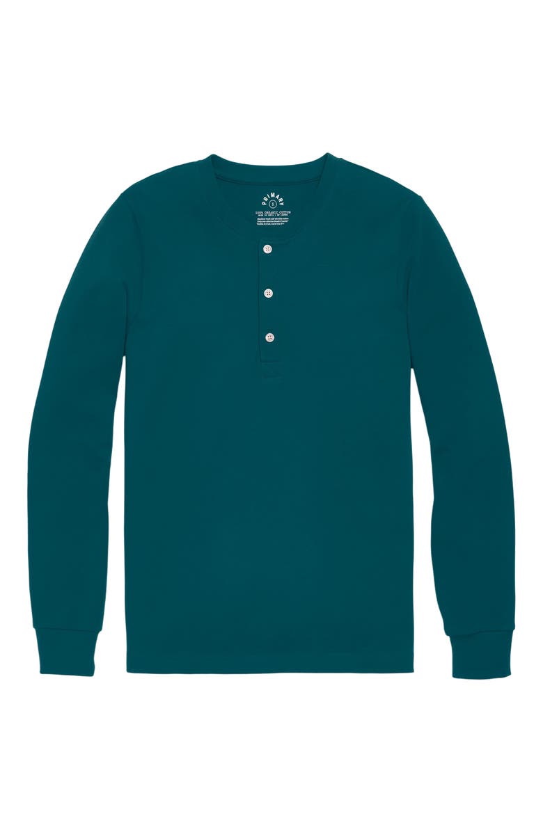 Primary Adult Organic Long Sleeve Henley Pj Top, Main, color, 