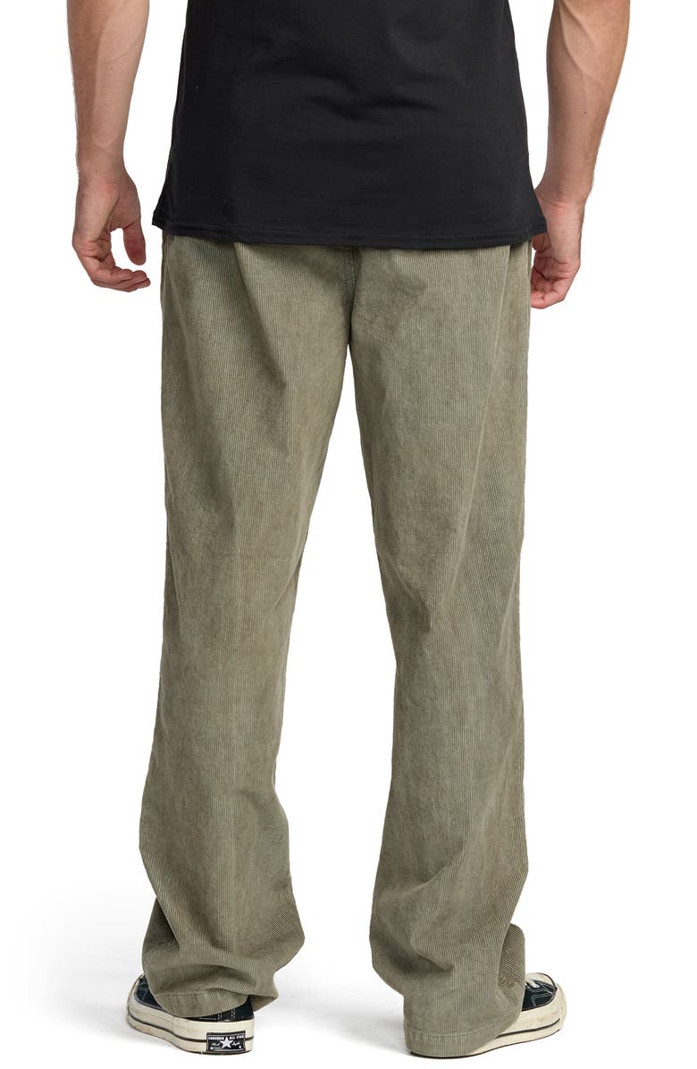 Billabong Larry Relaxed Straight Leg Corduroy Drawstring Pants, Alternate, color, Green Ash
