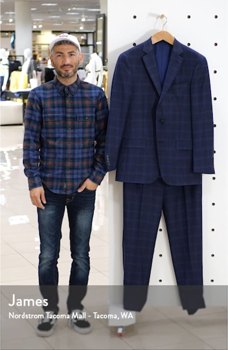 Classic Fit Plaid Wool Suit, sales video thumbnail