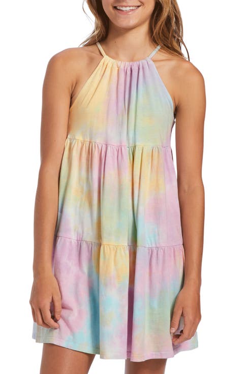 Kids' To the Beach Tiered Cotton Blend Halter Dress (Little Girl & Big Girl)