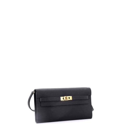 Pre-owned Hermes Hermes Kelly To Go Wallet Epsom In Black