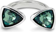 UNODE50 Ring with Two Green Crystals