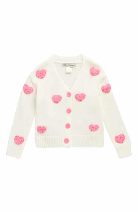 Cotton Emporium Kids' Bouclé Heart Cardigan