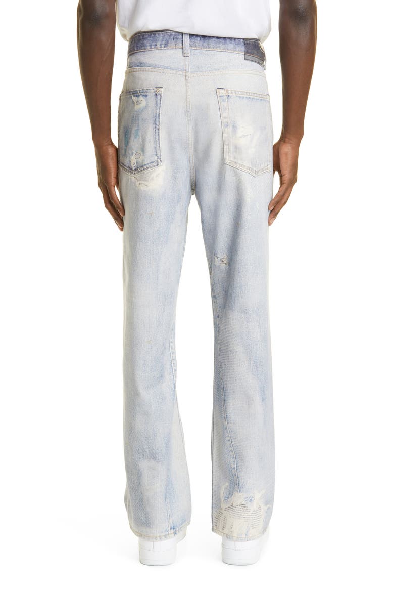 Third Cut Trompe l'Oeil Straight Leg Jeans, Alternate, color, DIGITAL DENIM PRINT