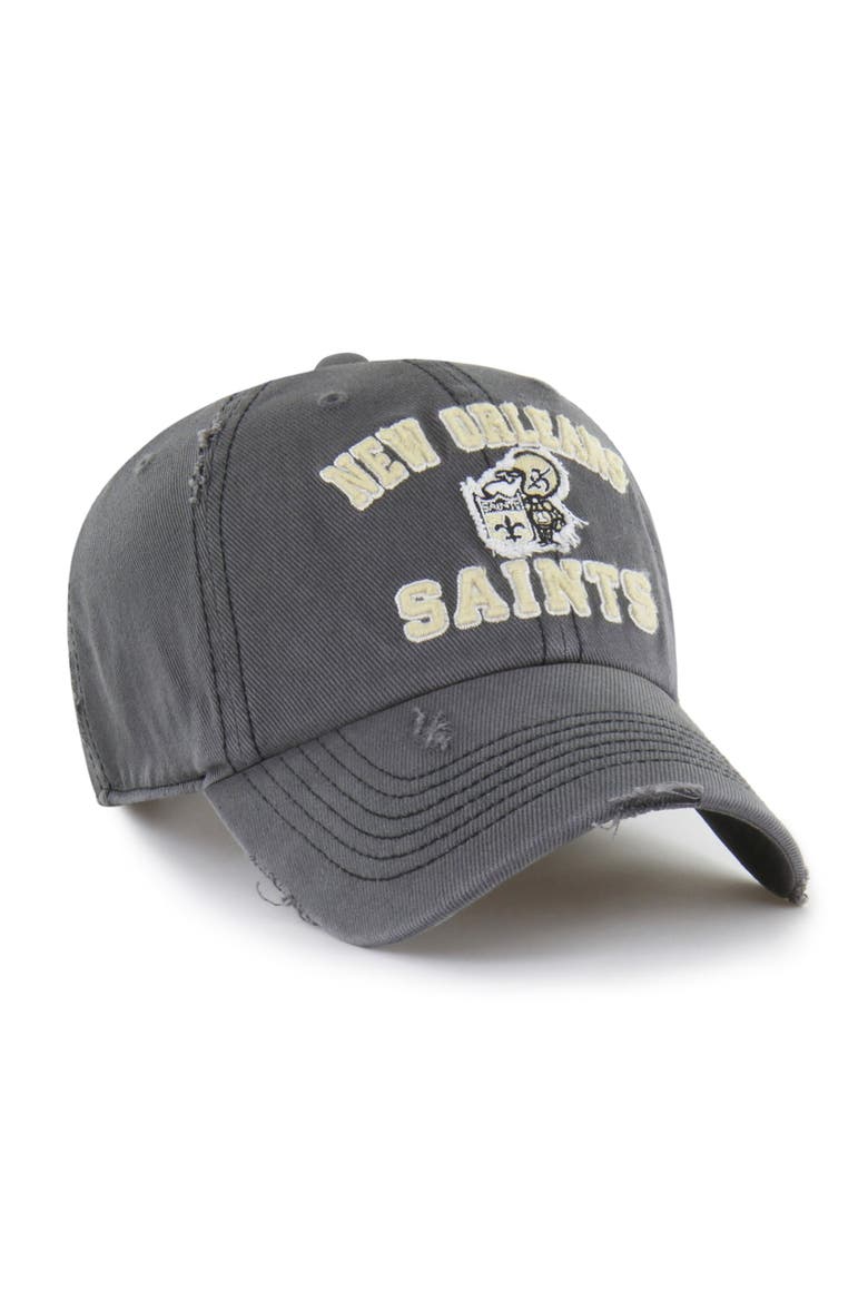 Men's '47  Charcoal New Orleans Saints Seymoore Clean Up Adjustable Hat, Alternate, color, Charcoal