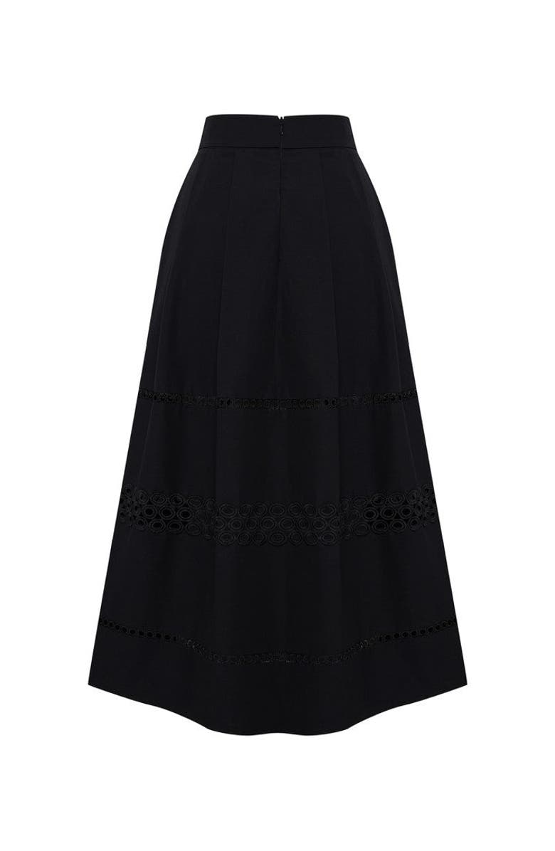 Exquise Sydney Midi Skirt, Alternate, color, Black