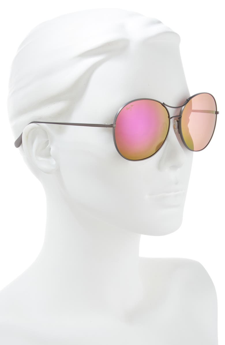 Maui Jim 61mm Core Circle Polarized Sunglasses, Alternate, color, Grey Grey Sunrise