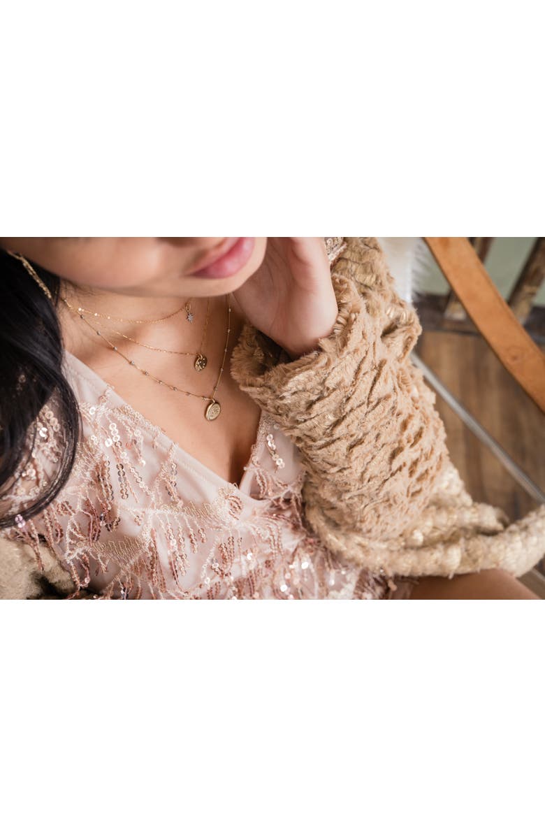 ELLIOT YOUNG 14K Yellow and White Gold Diamond Lotus Pendant Necklace, Alternate, color,