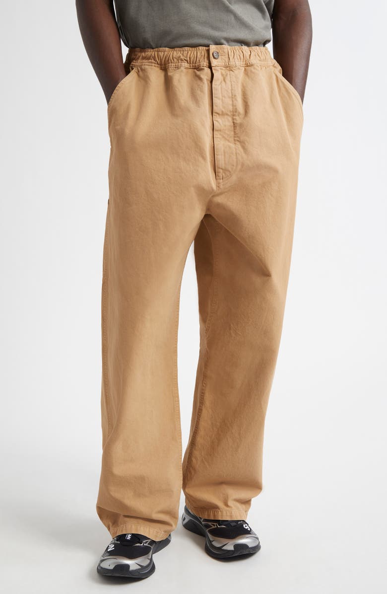 MM6 Maison Margiela Elastic Waist Carpenter Pants, Main, color, Ocre