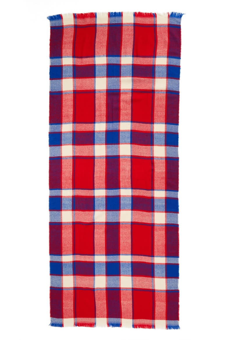 Plaid Scarf, Alternate, color, RED/ BLUE