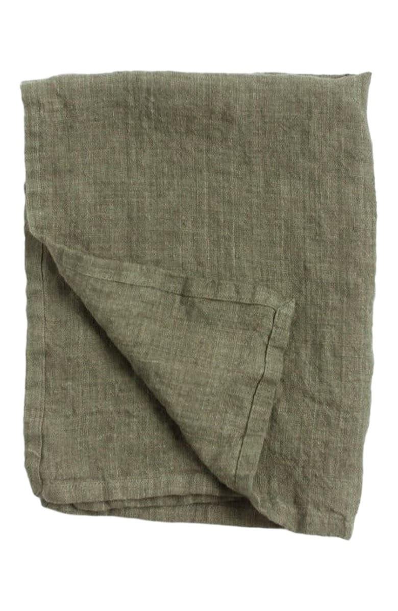 Creative Women Stone Washed Linen Tea Towel, Alternate, color, Sage