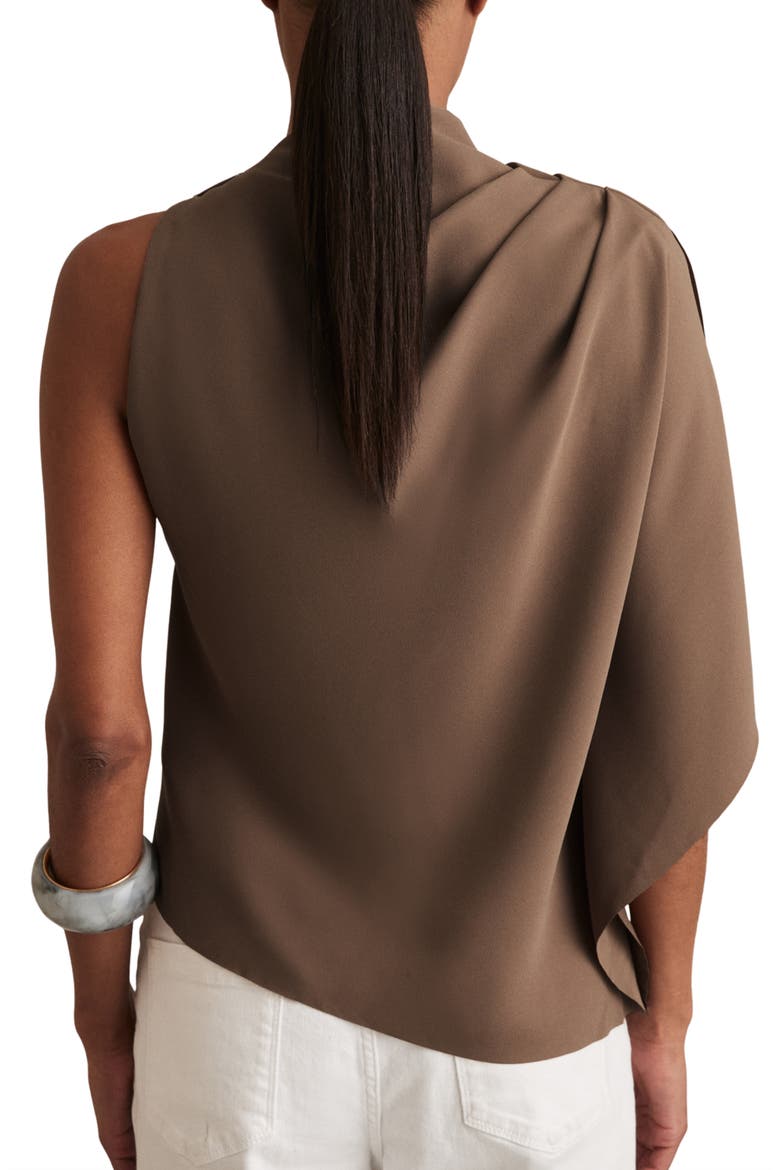 Elle Pleated Mock Neck Top, Alternate, color, MINK