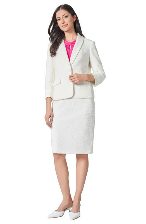 Kasper Shawl Collar Lace Blazer In Lily White