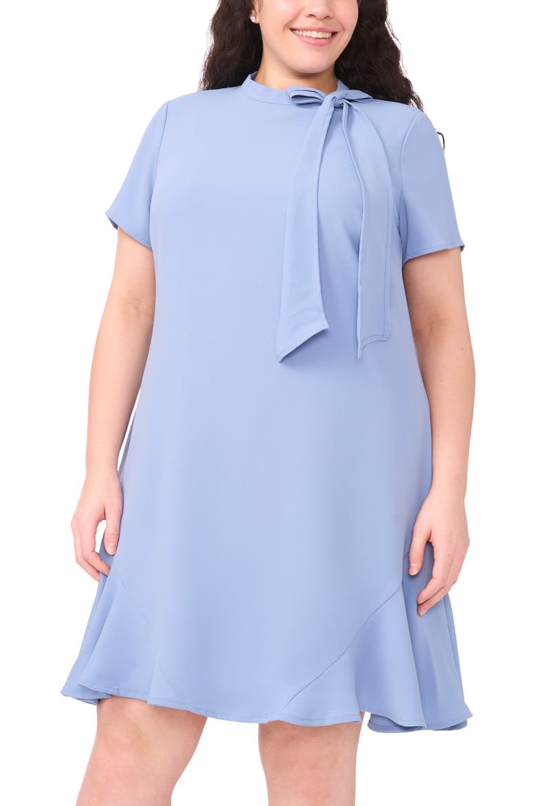 Bow A-Line Dress, Alternate, color, MOONLIT