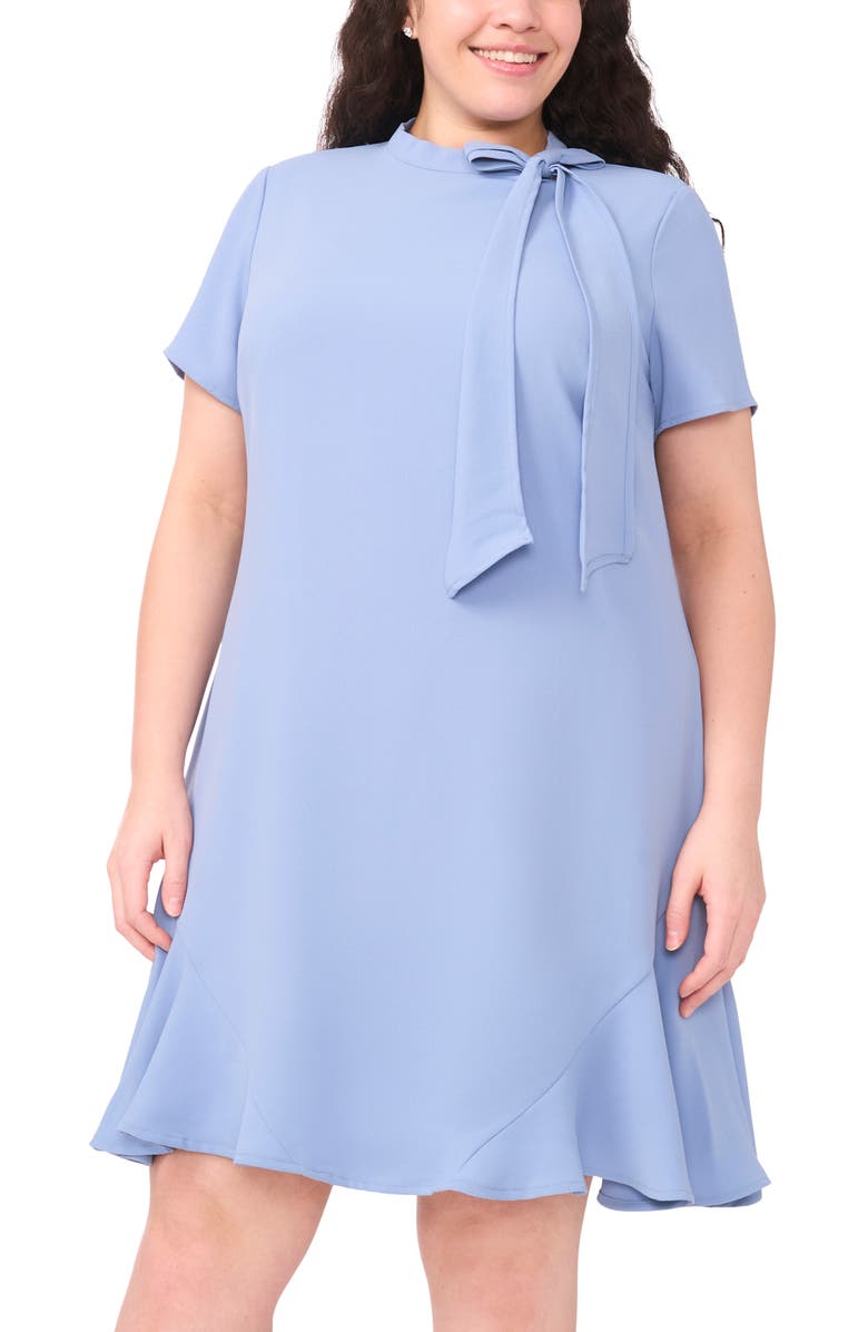 CeCe Bow A-Line Dress, Alternate, color, Moonlit