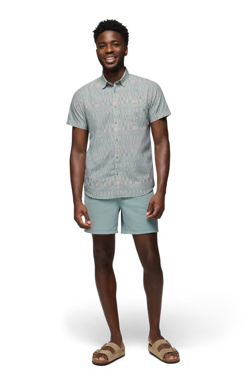 Prana Stimmersee Short Sleeve Button-up Shirt In Saltwater Drops