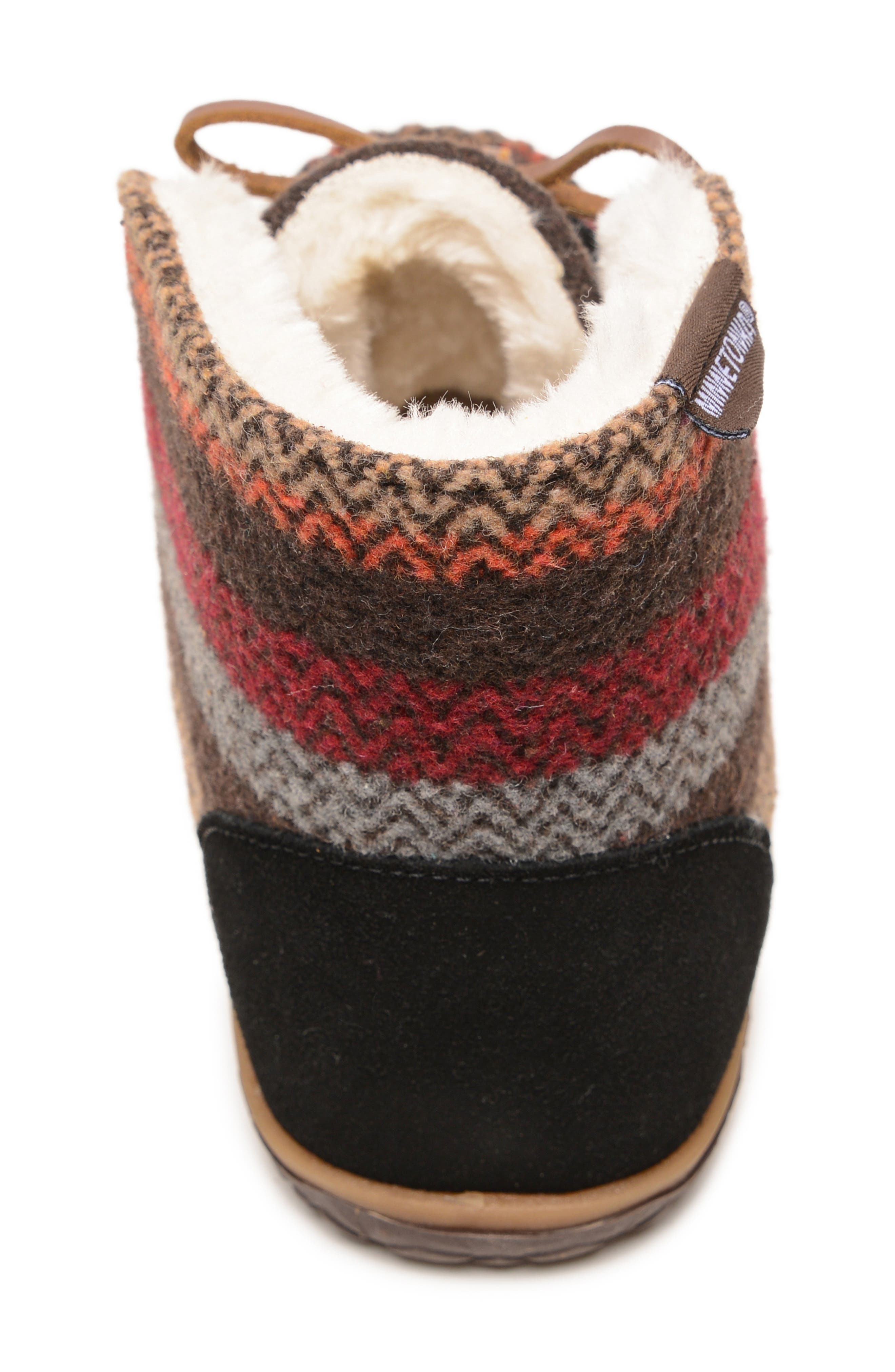 Minnetonka Torrey Faux Fur Lined Slipper Bootie, Alternate, color, Black Multi